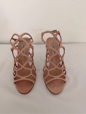 Steve Madden Blush Pink Lattice Cutout Heeled Sandals
